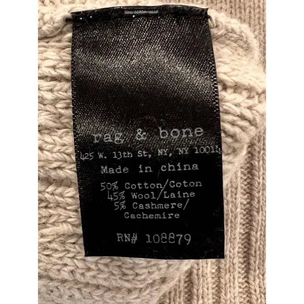 Rag & Bone Fingerless Branson Gloves Oatmeal Cotton,Wool & Cashmere Blend